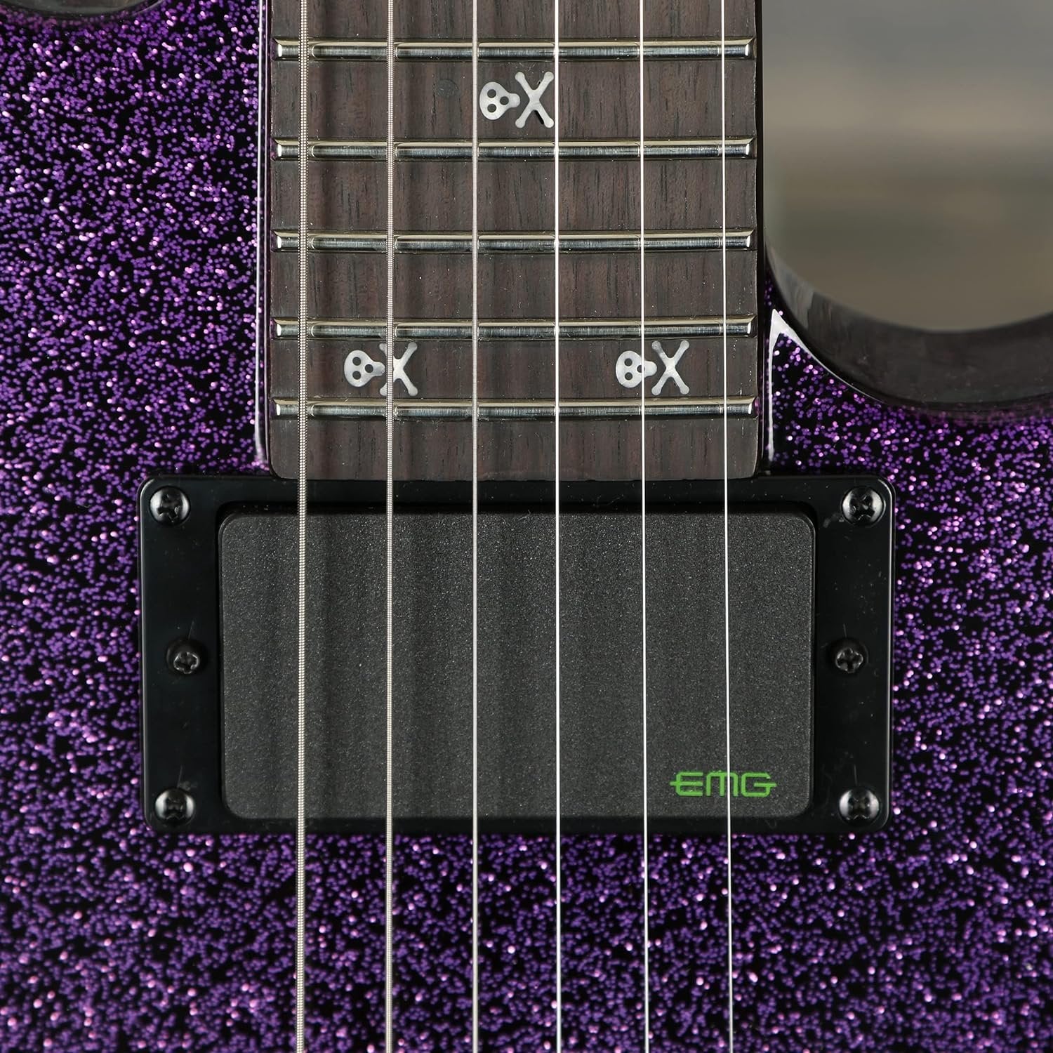 ESP LTD KH-602 Signature Series Kirk Hammett Electric Guitar with Case, Purple Sparkle