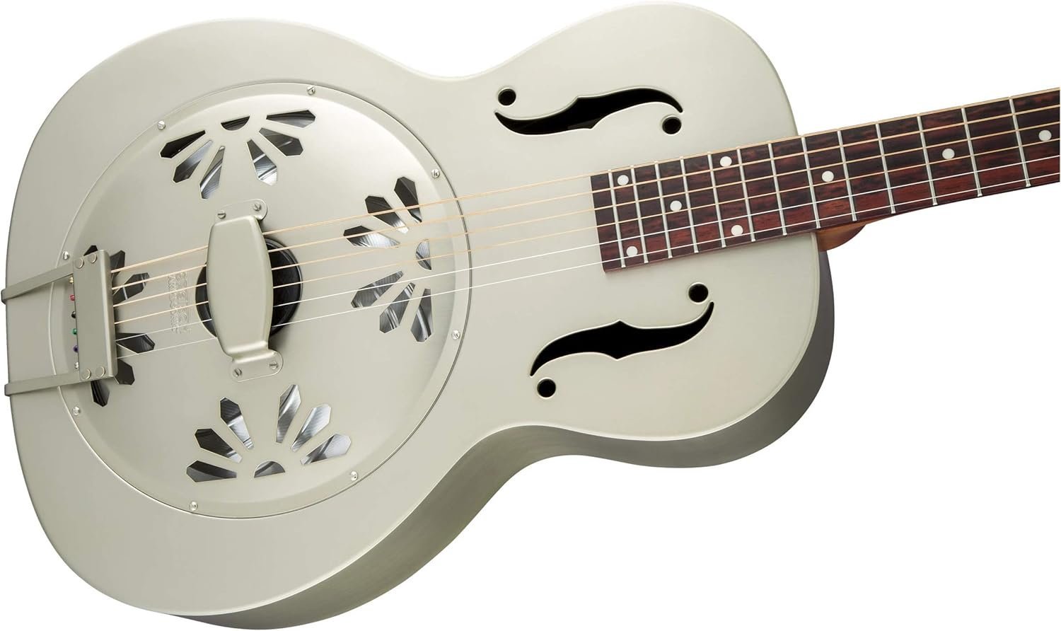 Gretsch G9201 Honey Dipper Round-Neck, Brass Body, and Padauk Fingerboard 6-String Resonator Guitar (Right-Handed, Weathered Pump House Roof)