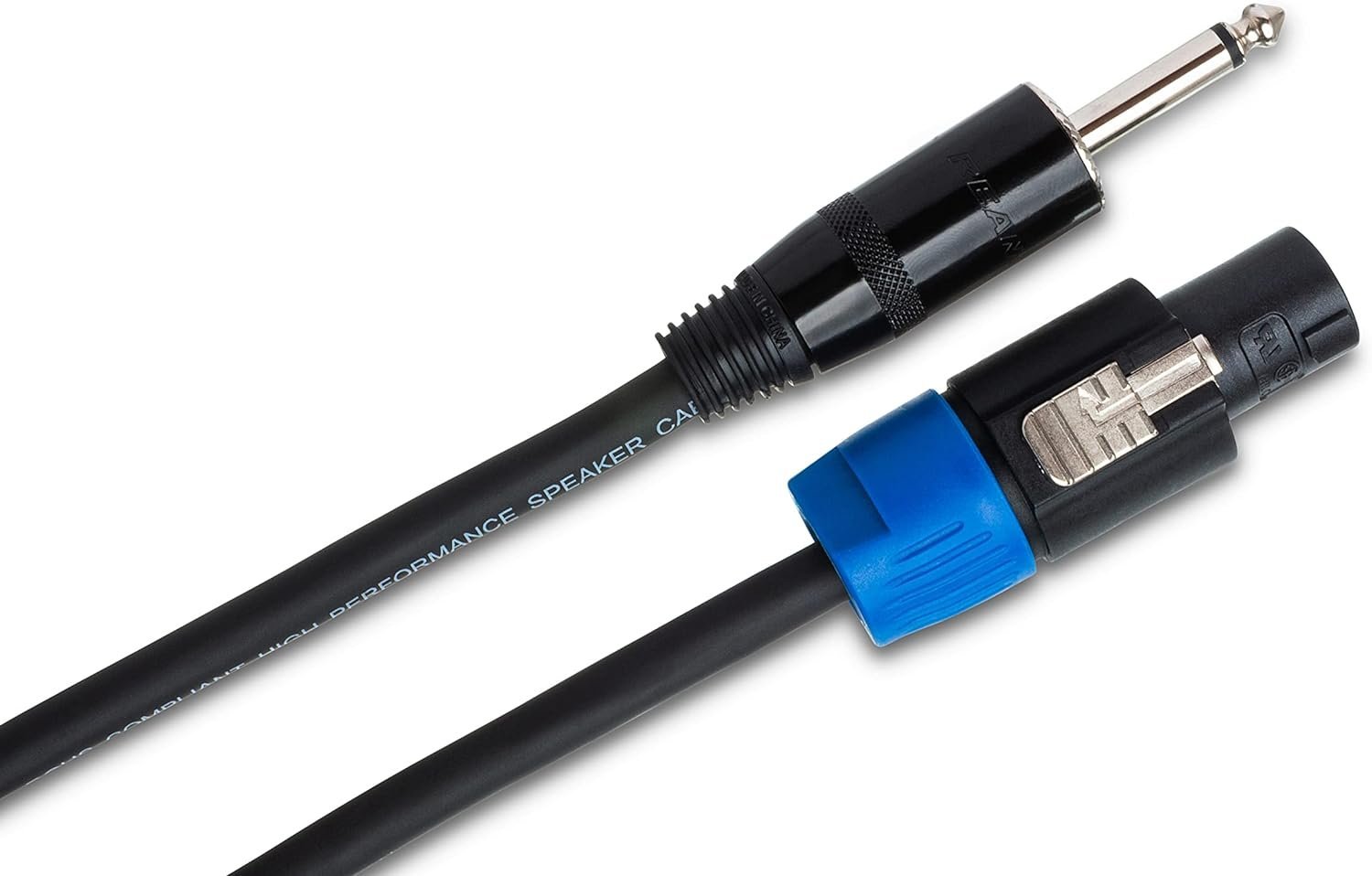 HOSA SKT Pro 14 Gauge Speaker Cables REAN speakOn to 1/4 in TS - (50 Feet) (Black)
