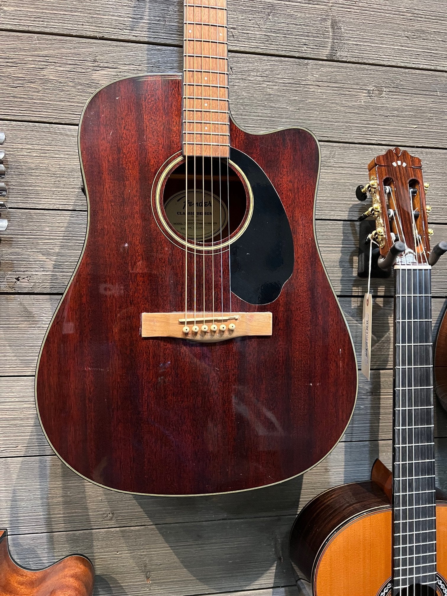 Fender CD-60SCE Dreadnought Acoustic Guitar - All Mahogany