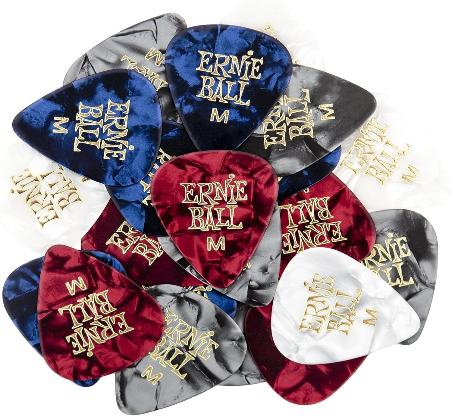 Ernie Ball Guitar Picks, Medium, Assorted Perloid, 144-pack (P09119)