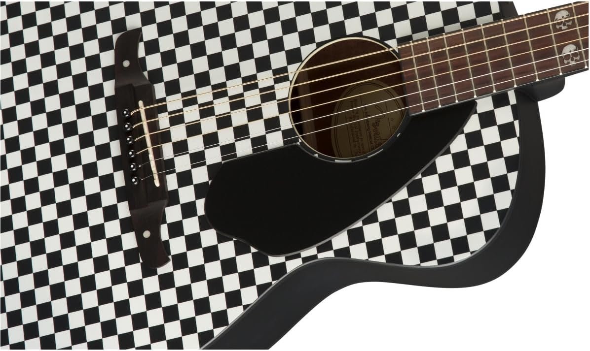Fender Tim Armstrong Hellcat Concert Acoustic Guitar, Checkerboard, Walnut Fingerboard
