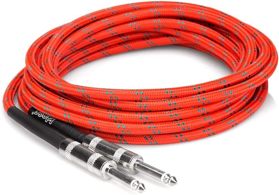 Hosa Technology 3GT 18' Cloth Guitar Cable, Red/Green
