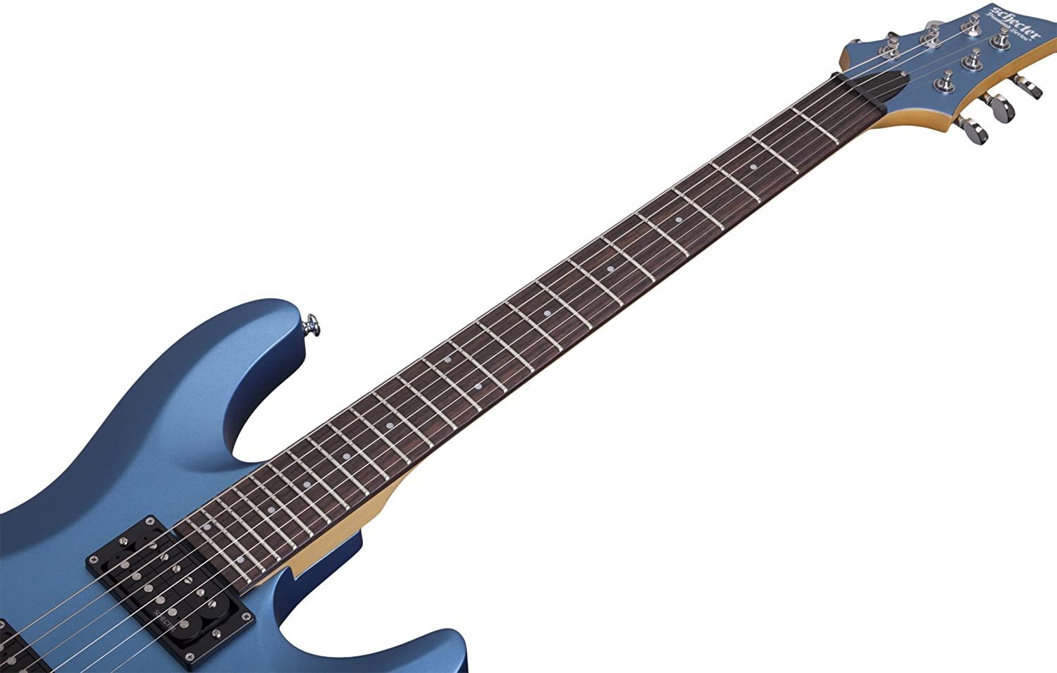 Schecter 431 C-6 Deluxe Solid-Body Electric Guitar, Satin Metallic Light Blue
