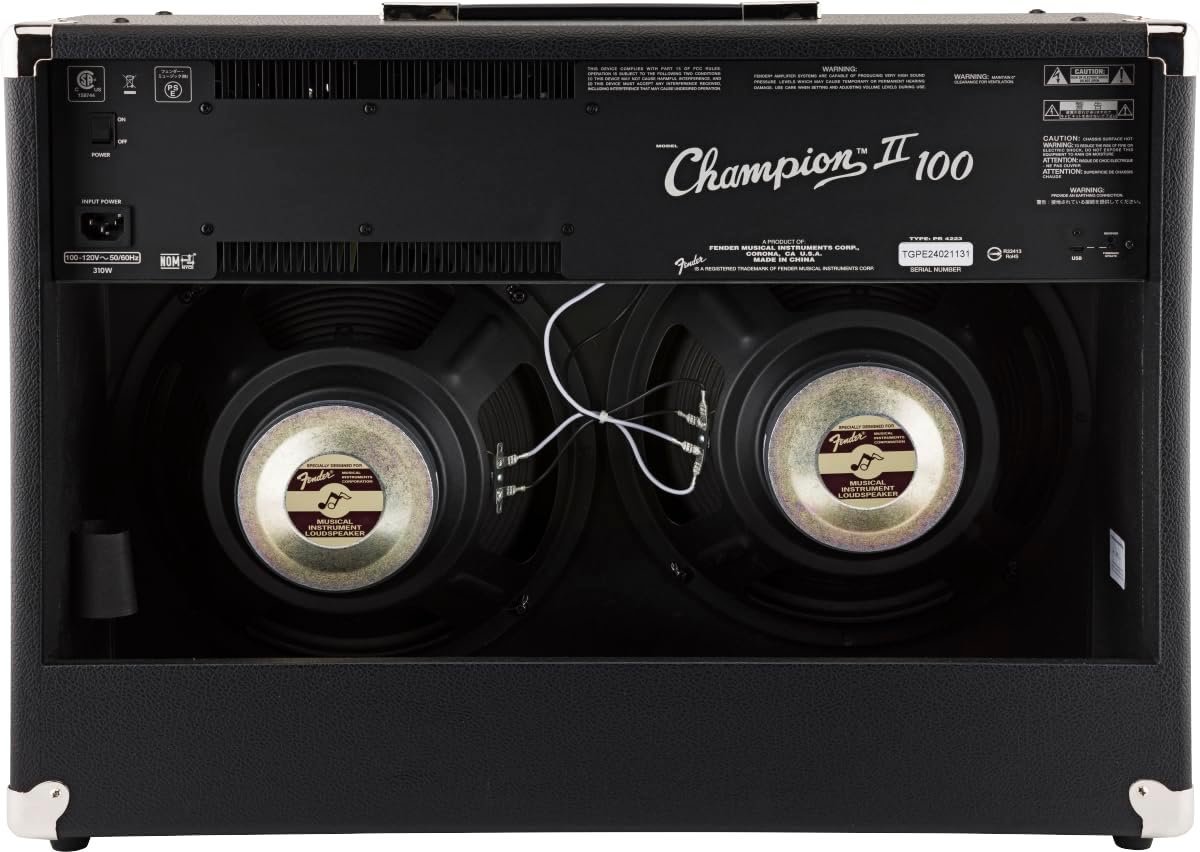 Fender Champion II 100 Guitar Amp, 100 Watts, with 2-Year Warranty, Features 15 Built-In Effects Models