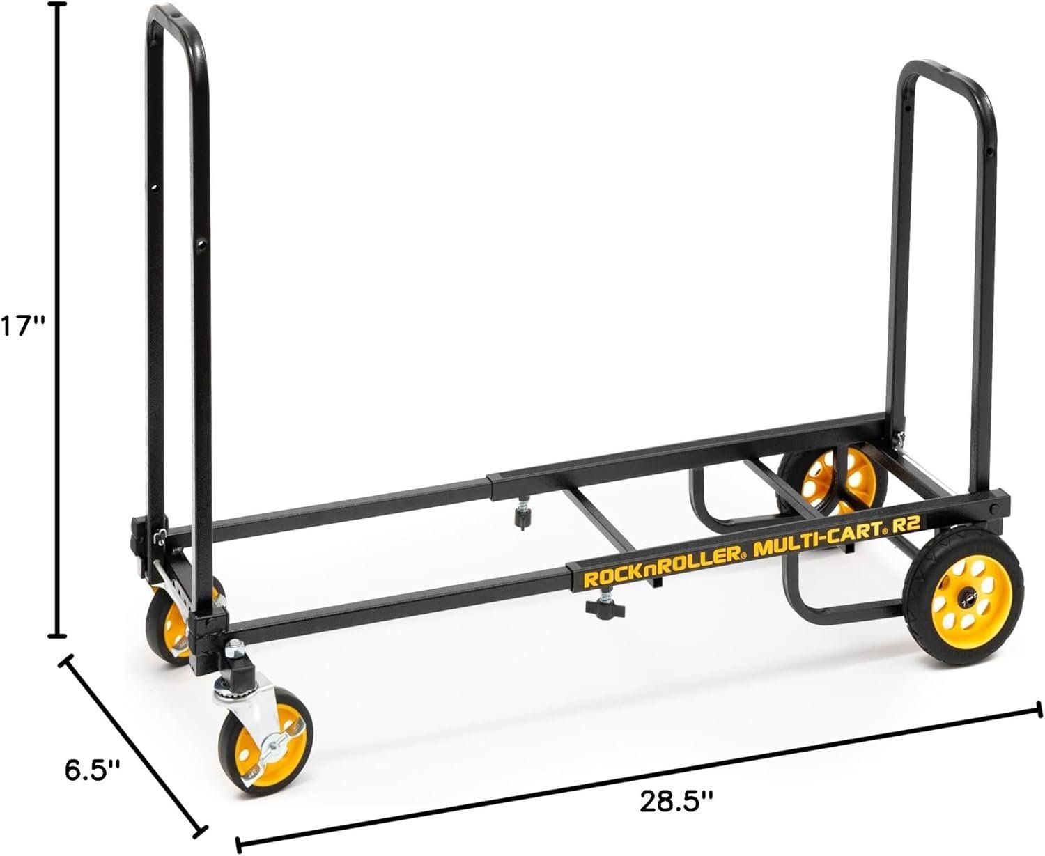 Rock-N-Roller R2RT (Micro) 8-in-1 Folding Multi-Cart/Hand Truck/Dolly/Platform Cart/26" to 39" Telescoping Frame/350 lbs. Load Capacity, Black