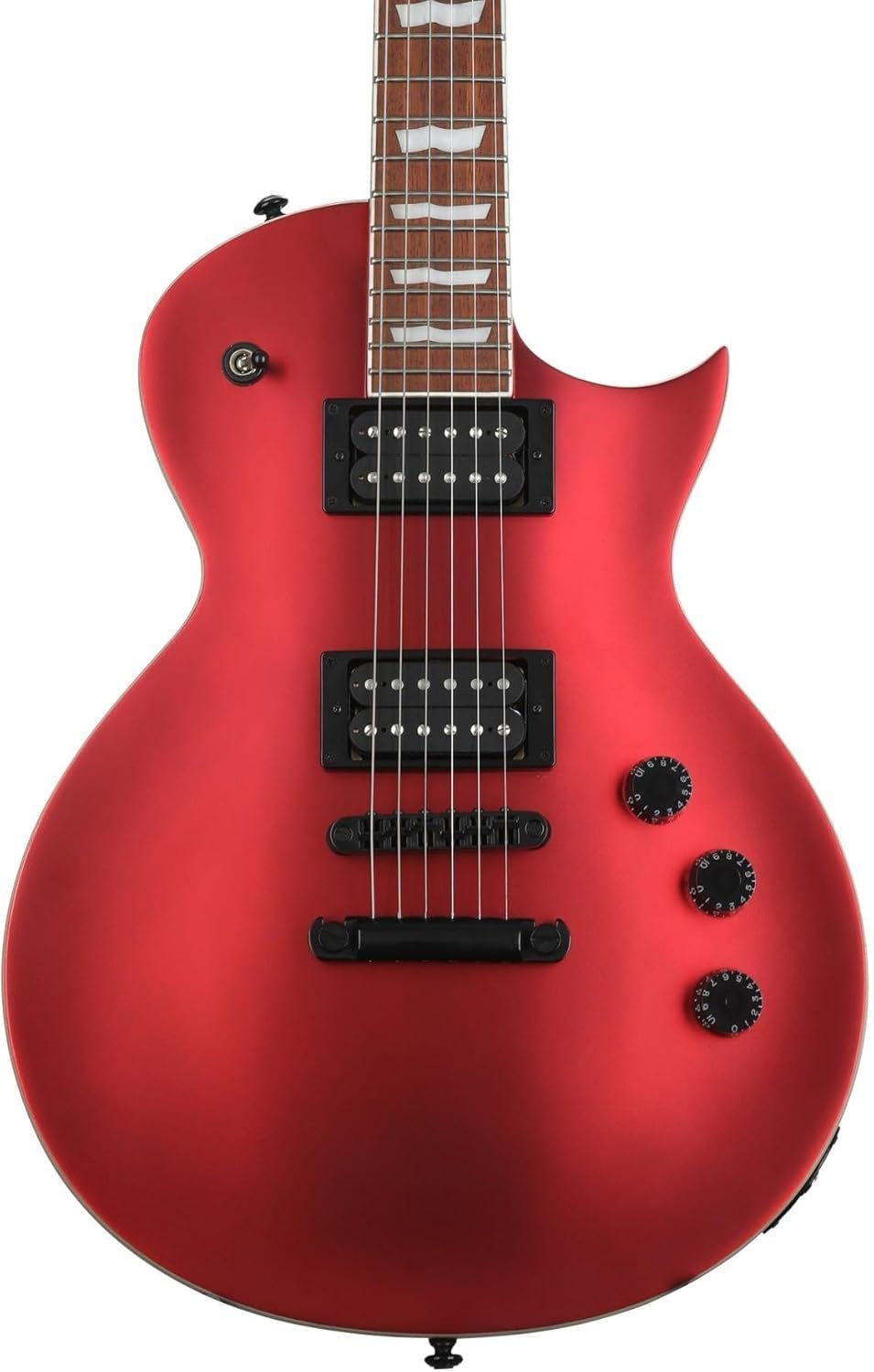 ESP 6 String LTD EC-256 Electric Guitar, Candy Apple Red Satin, Right, (LEC256CARS)