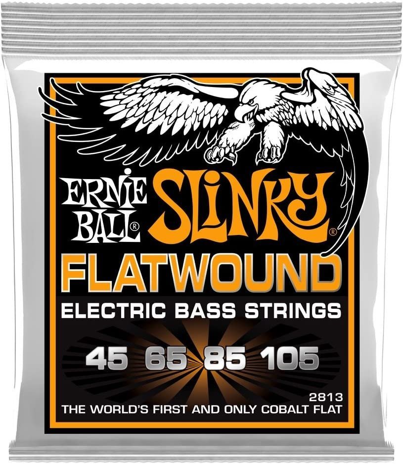 Ernie Ball Hybrid Slinky Flatwound Bass Guitar Strings, 45-105 Gauge (P02813)
