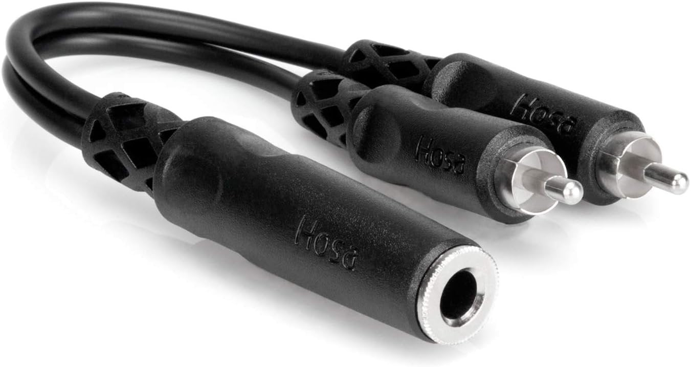 Hosa YPR-131 1/4" TSF to Dual RCA Y Cable Black