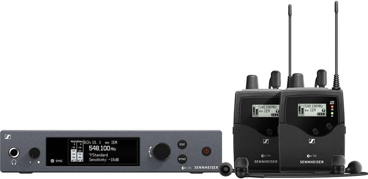 Sennheiser Pro Audio Sennheiser ew IEM G4-Twin-G in Ear Monitor System w/ 2 Belt Packs Range (566-608Mhz), Dual Beltpack
