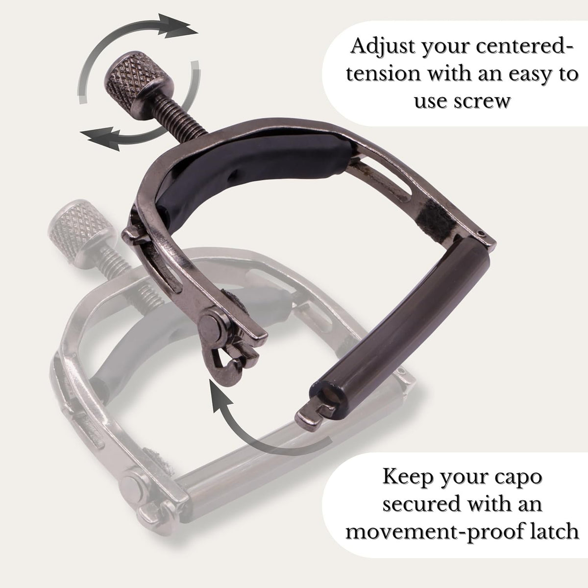 Paige 6-String Acoustic Guitar Capo, Smokey Black Finish