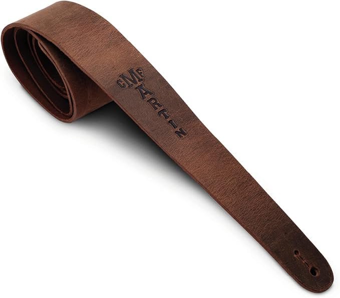 Martin Vintage Leather Guitar Strap – Brown | Lightweight 100% Leather Strap with C. F. Martin Logo
