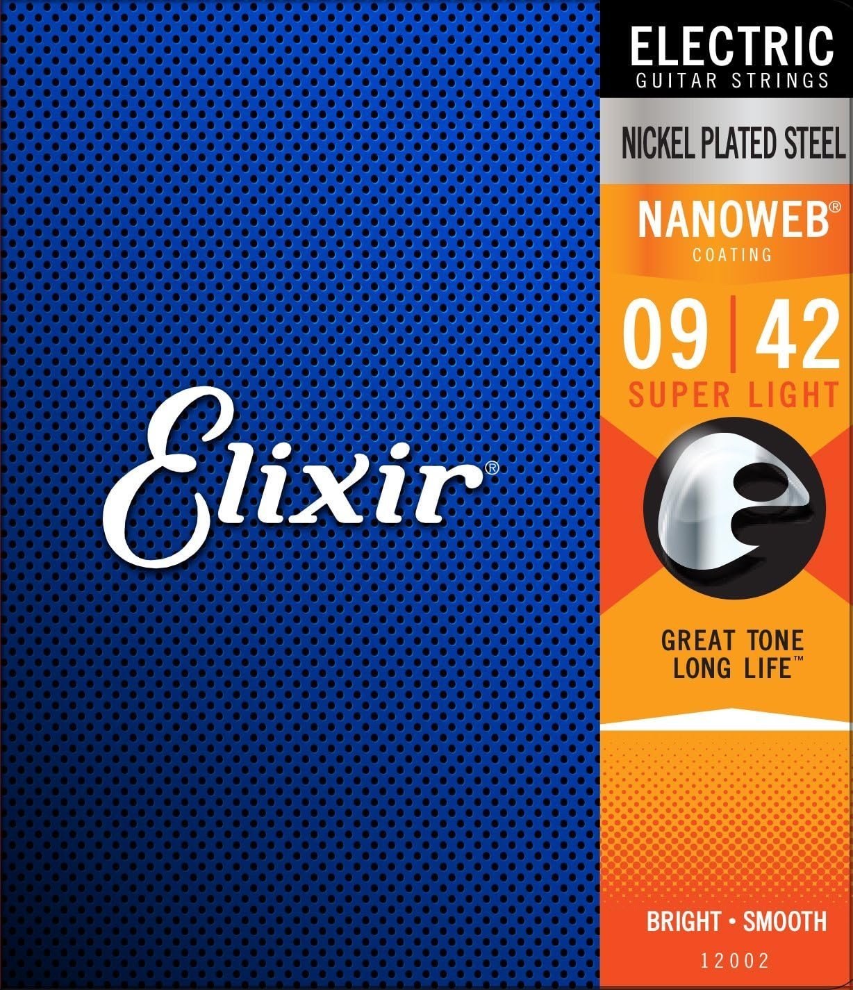 Elixir Strings Electric Guitar Strings w NANOWEB Coating, Super Light (.009-.042)