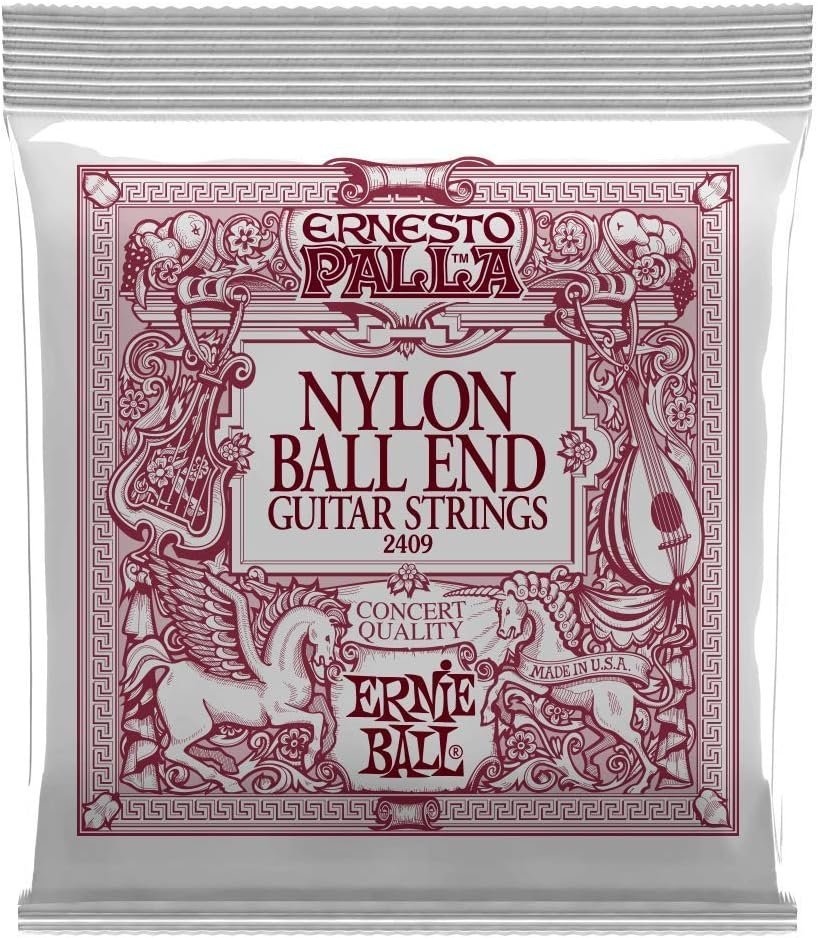 Ernie Ball Ernesto Palla Black & Gold Ball-End Nylon Classical Guitar Strings, 28-42 Gauge (P02409)