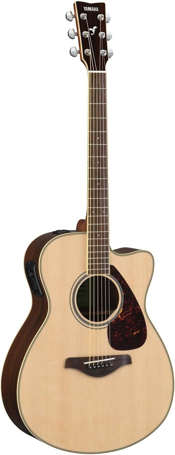Yamaha FSX830C Small Body Solid Top Cutaway Acoustic-Electric Guitar, Natural