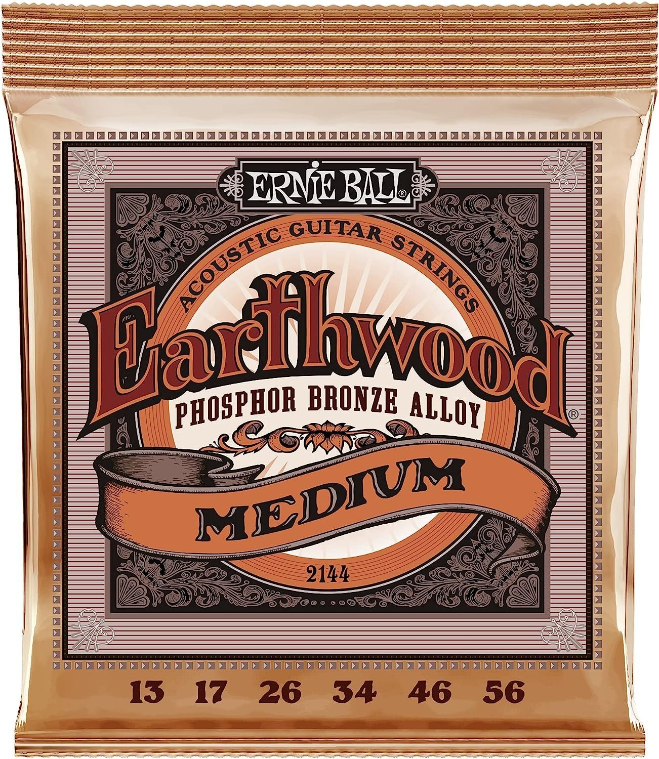 Ernie Ball Earthwood Medium Phosphor Bronze Acoustic Guitar Strings, 13-56 Gauge