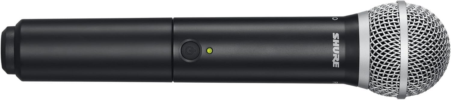 Shure BLX24/PG58 UHF Wireless Microphone System - Perfect for Church, Karaoke, Vocals - 14-Hour Battery Life, 300 ft Range | Includes PG58 Handheld Vocal Mic, Single Channel Receiver | H10 Band