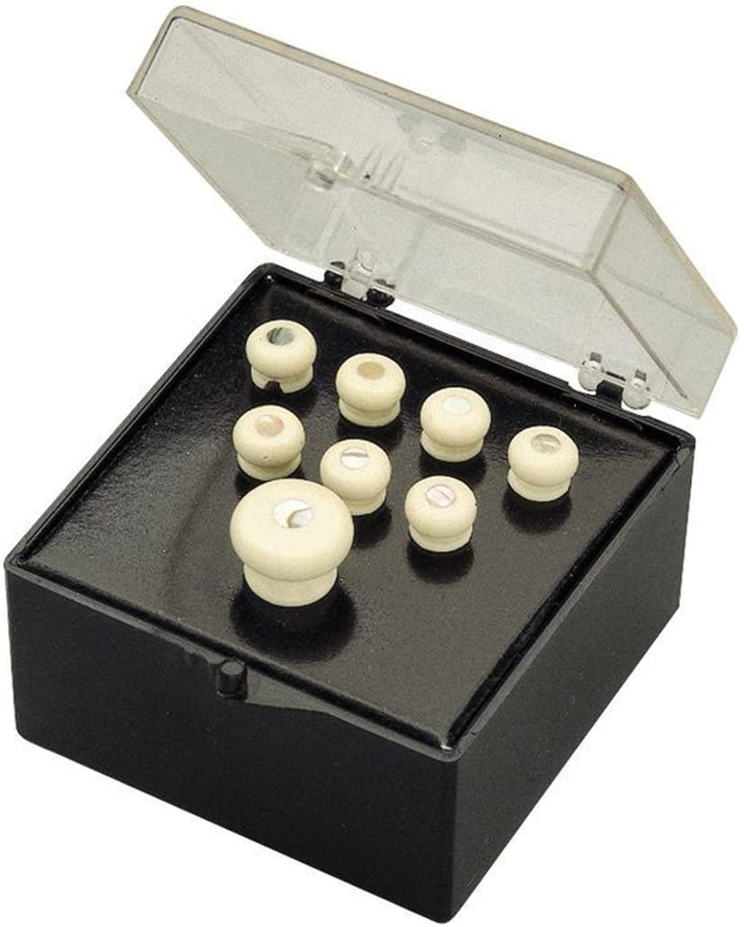 Martin Bridge and End Pin Set, White with Tortoise Inlay