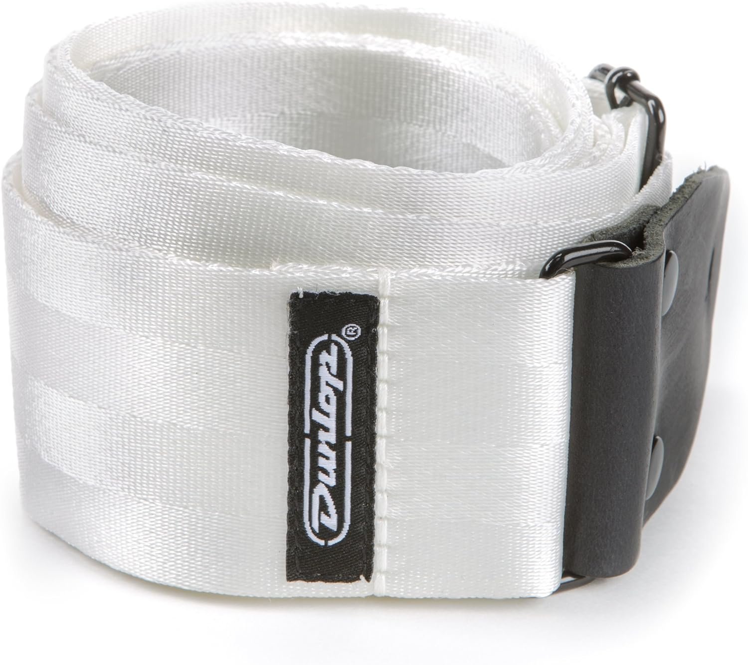 Jim Dunlop Deluxe Seatbelt White Guitar Strap (DST70-01WH).