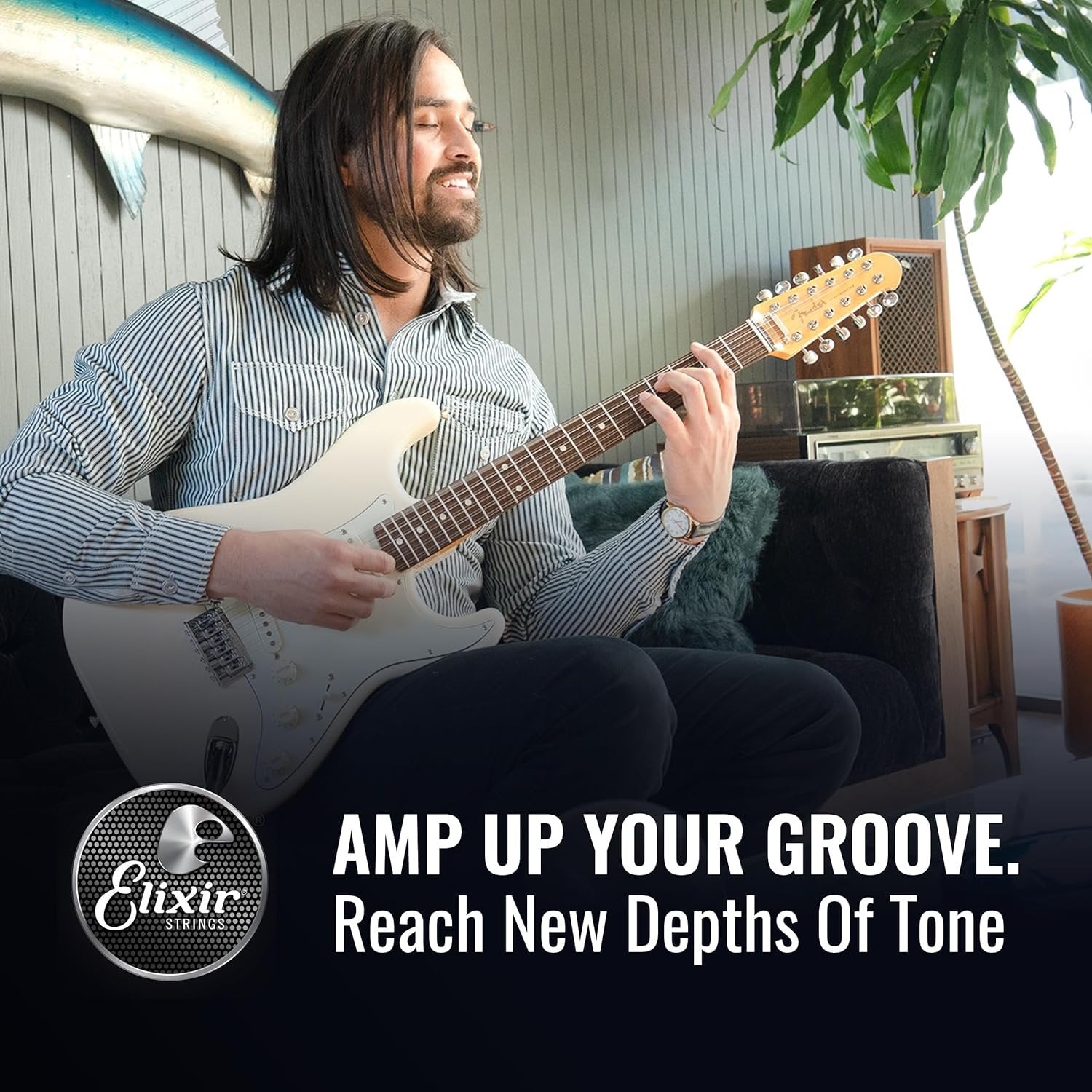 Elixir Strings 19077 Electric Guitar With Optiweb Coating, Light/Heavy (.010-.052)