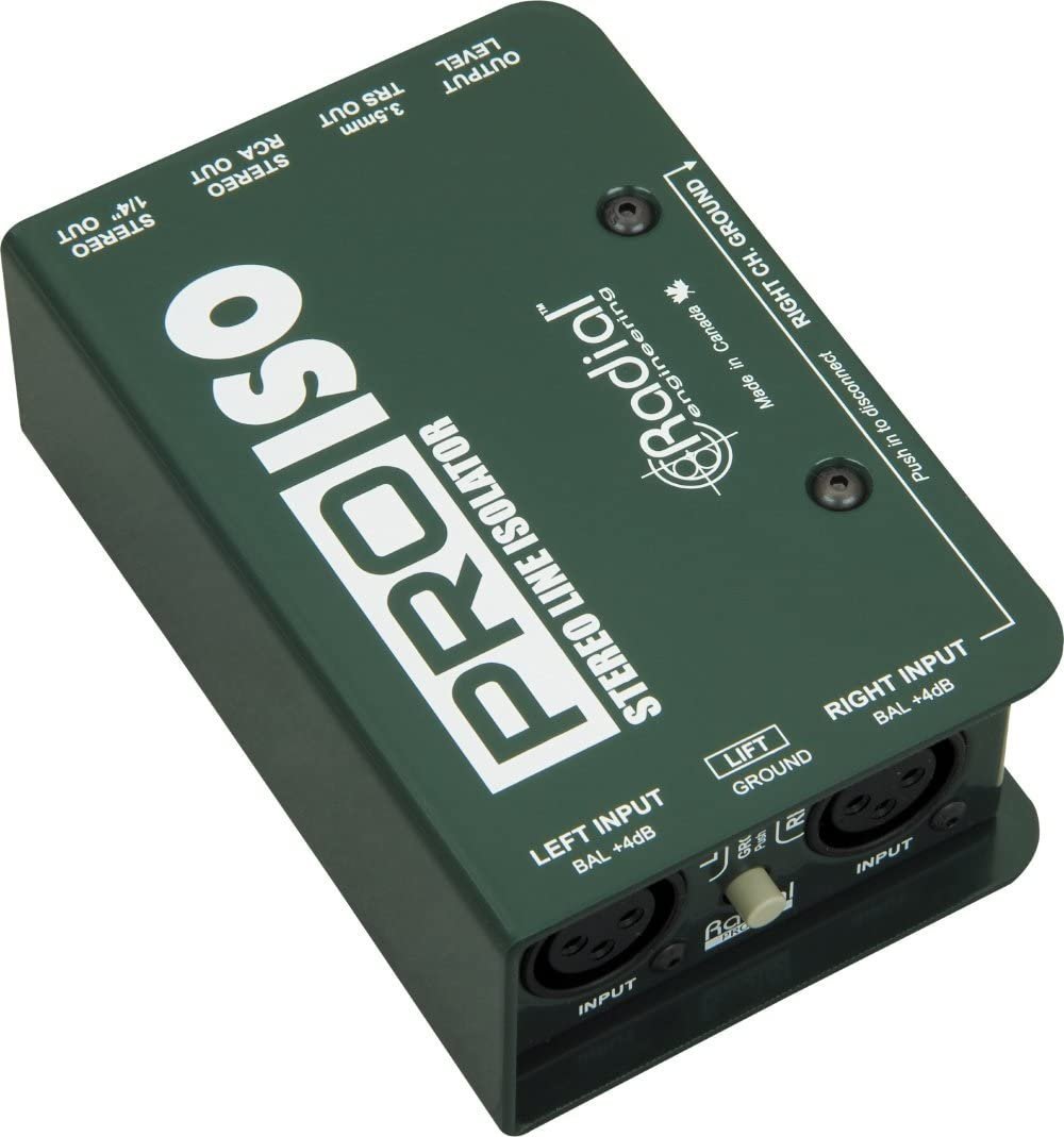 Radial Engineering PRO ISO Stereo Line Isolator +4dB to -10dB with Radial Transformer