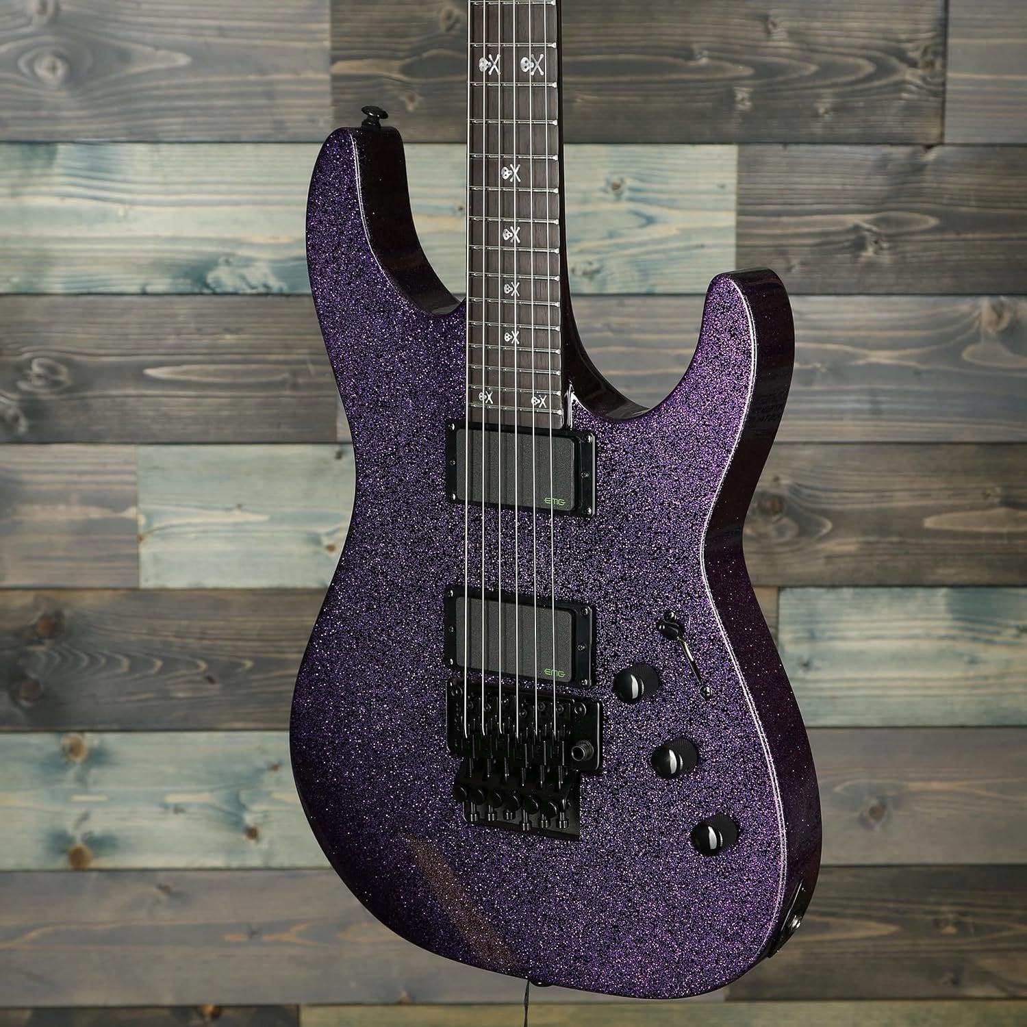 ESP LTD KH-602 Signature Series Kirk Hammett Electric Guitar with Case, Purple Sparkle