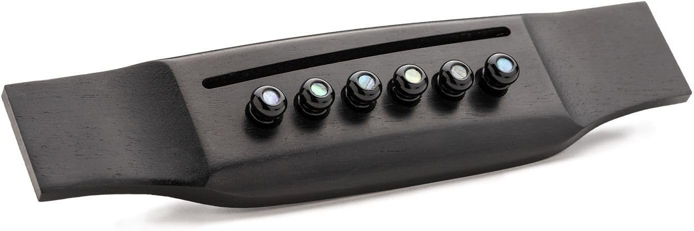 Martin Guitar LUXE by Martin Acoustic Guitar Bridge Pins, Acoustic Guitar Bridge-Pin Set, Gloss Black with Pearl, 6 Pins Per Pack