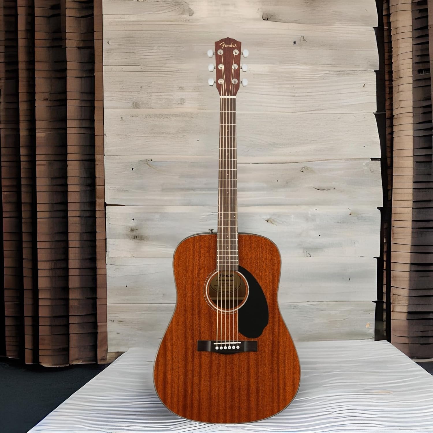 Fender Acoustic Guitar, CD-60S, with 2-Year Warranty, Dreadnought Classic Design with Rounded Walnut Fingerboard, Glossed Finish, All-Mahogany Construction