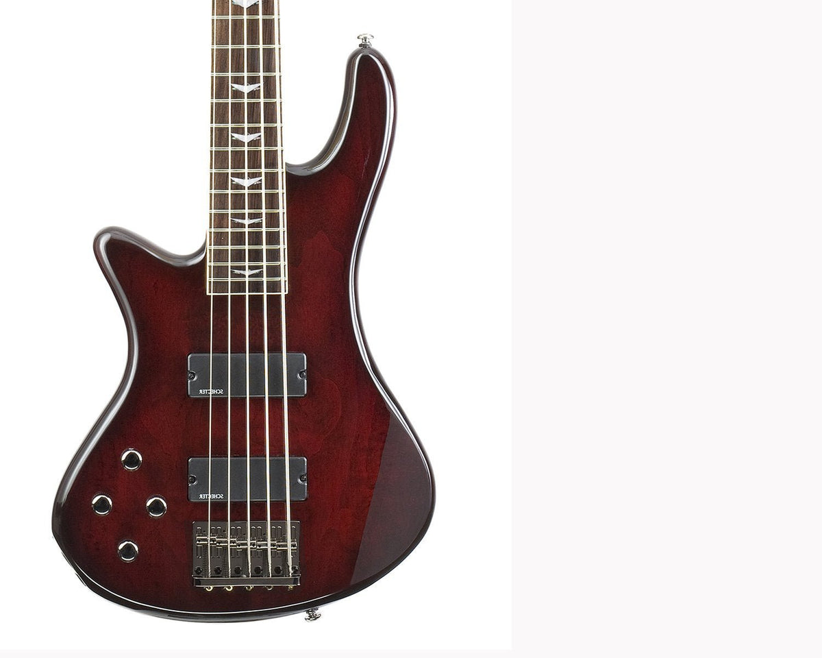 Schecter Stiletto Extreme-5 Bass Guitar (5 String, Left Handed, Black Cherry)