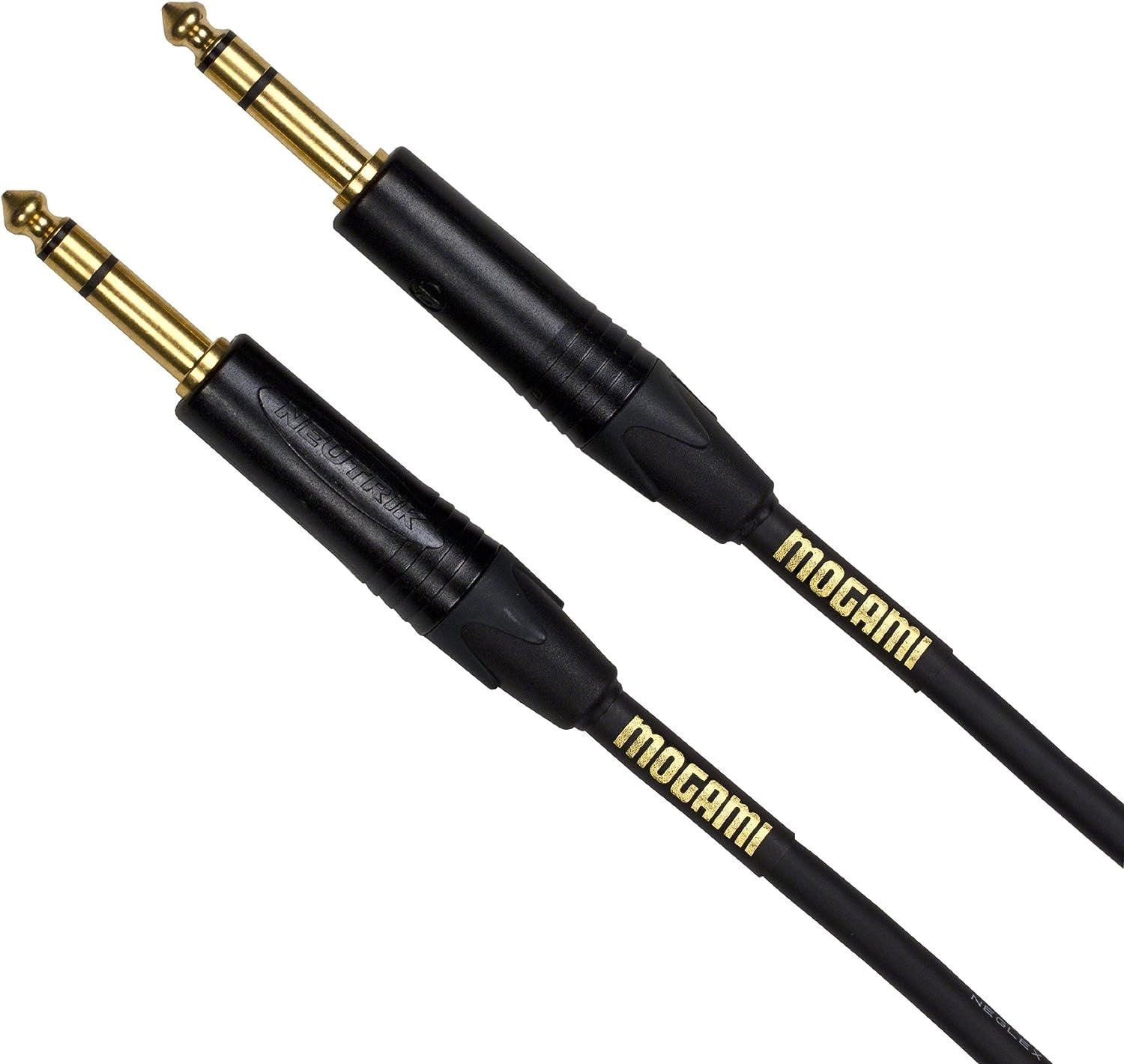 Mogami Gold TRS-TRS-20 Balanced Audio Patch Cable, 1/4" TRS Male Plugs, Gold Contacts, Straight Connectors, 20 Foot.