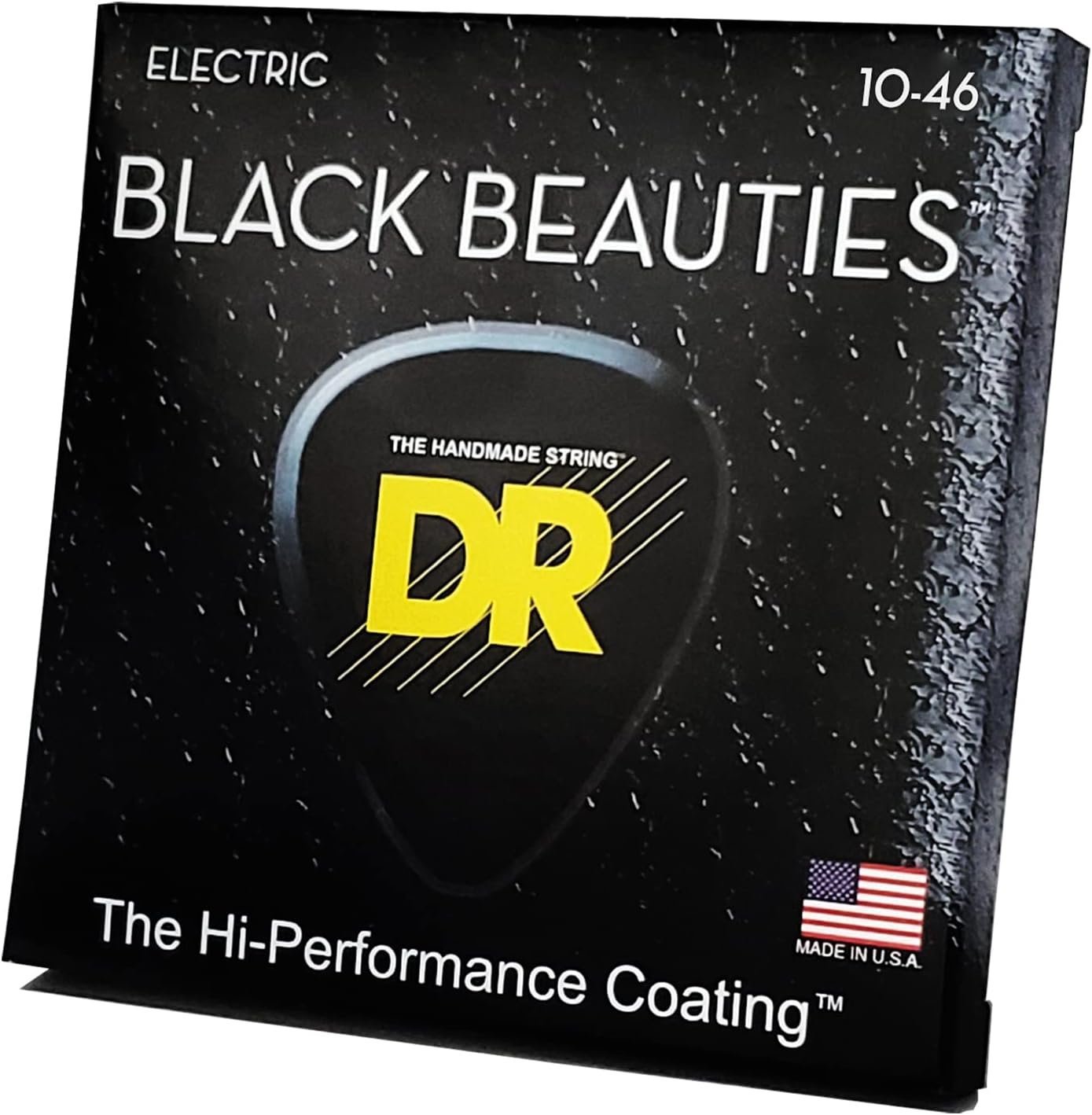 DR Strings Electric Guitar Strings, Black Beauties - Black Coated, 10-46