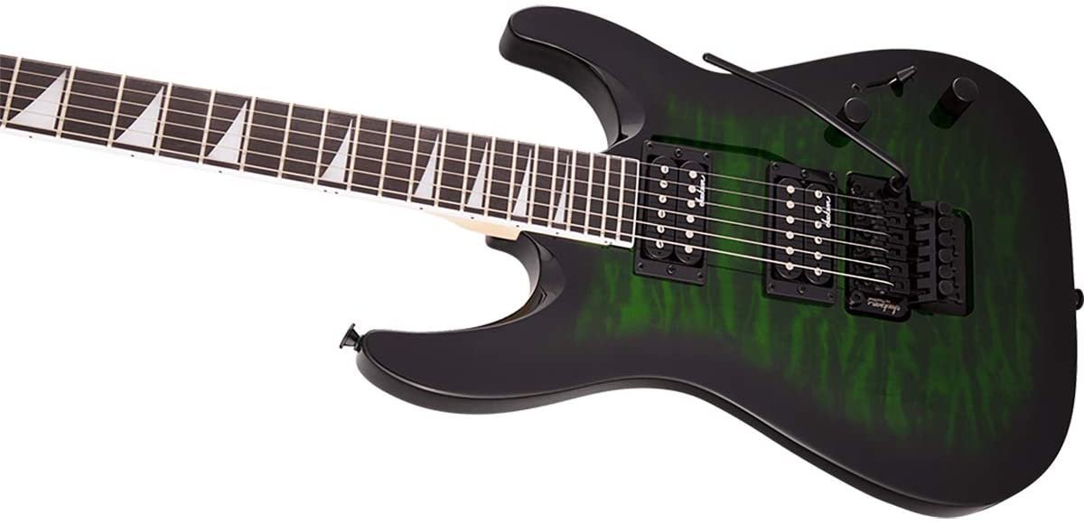 Jackson JS Series Dinky Arch Top JS32Q DKA, Amaranth Fingerboard, Transparent Green Burst Electric Guitar