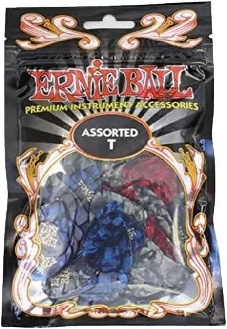 Ernie Ball Guitar Picks, Thin, Assorted Perloid, 24-pack (P09164)