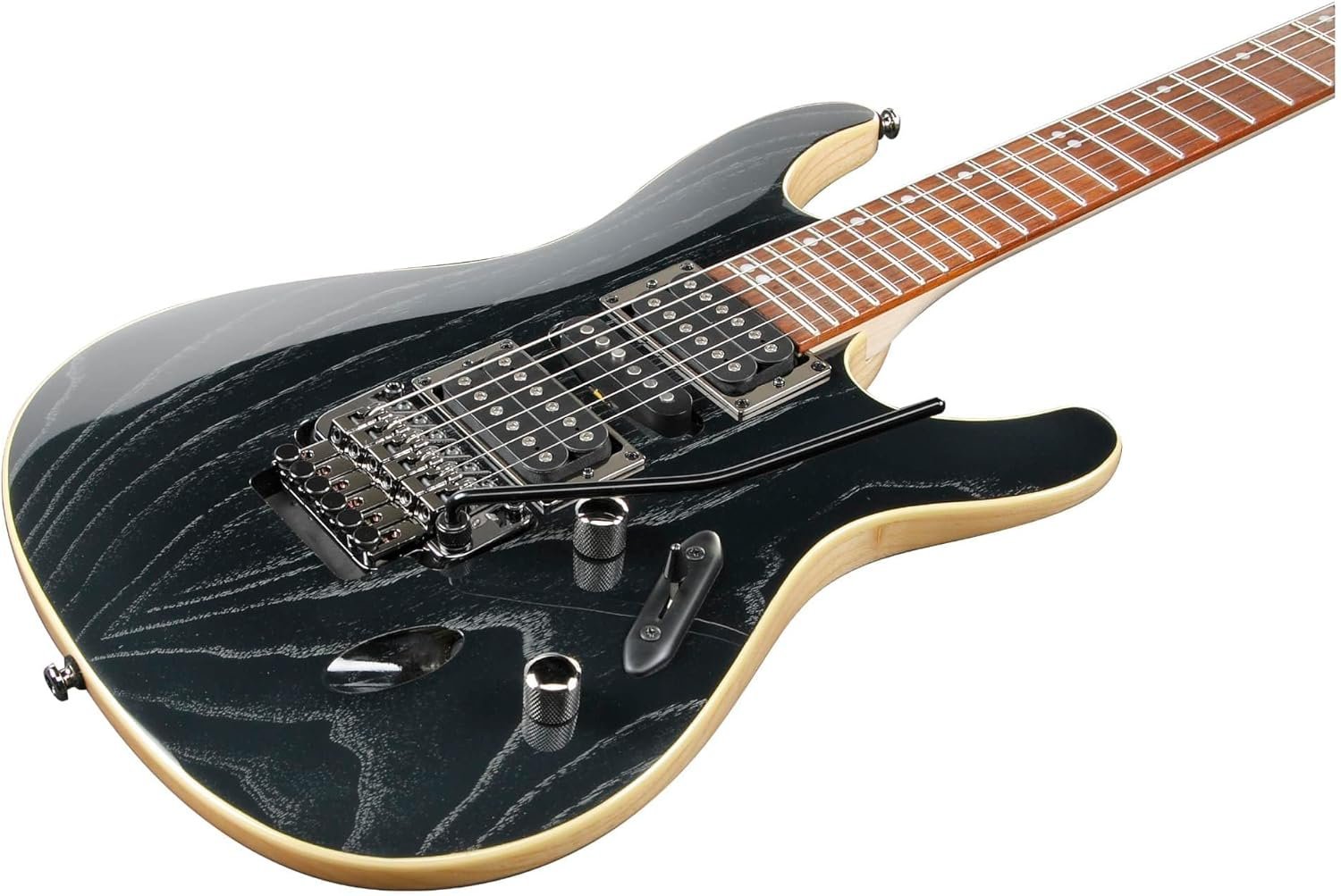 Ibanez S570AH Standard 6-String Electric Guitar (Silver Wave Black, Right-Handed).