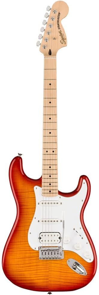 Squier Affinity Series Stratocaster FMT Electric Guitar, Sienna Sunburst, Maple Fingerboard