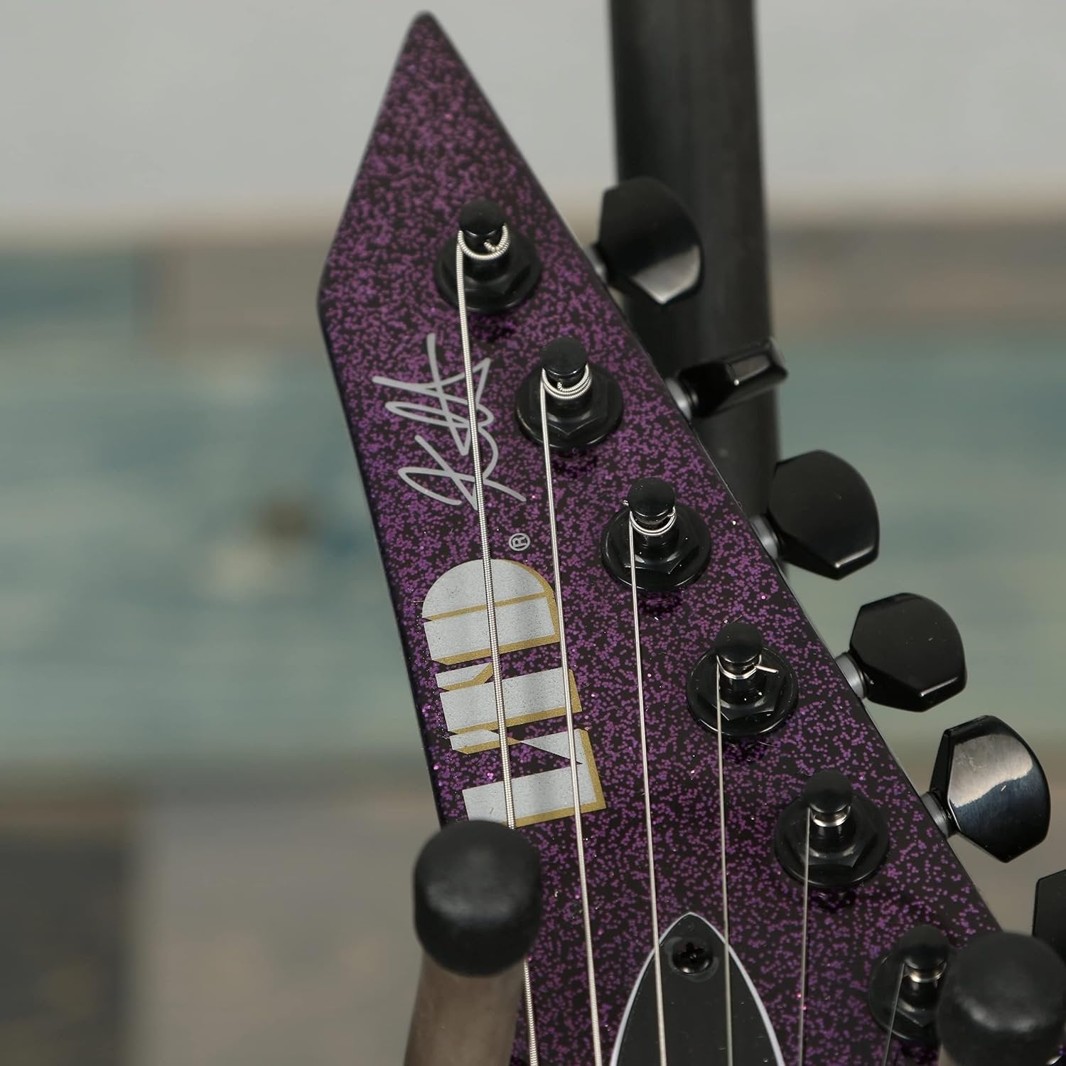 ESP LTD KH-602 Signature Series Kirk Hammett Electric Guitar with Case, Purple Sparkle