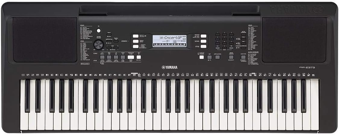 Yamaha PSRE373 61-Key Touch Sensitive Portable Keyboard with PA130 Power Adapter