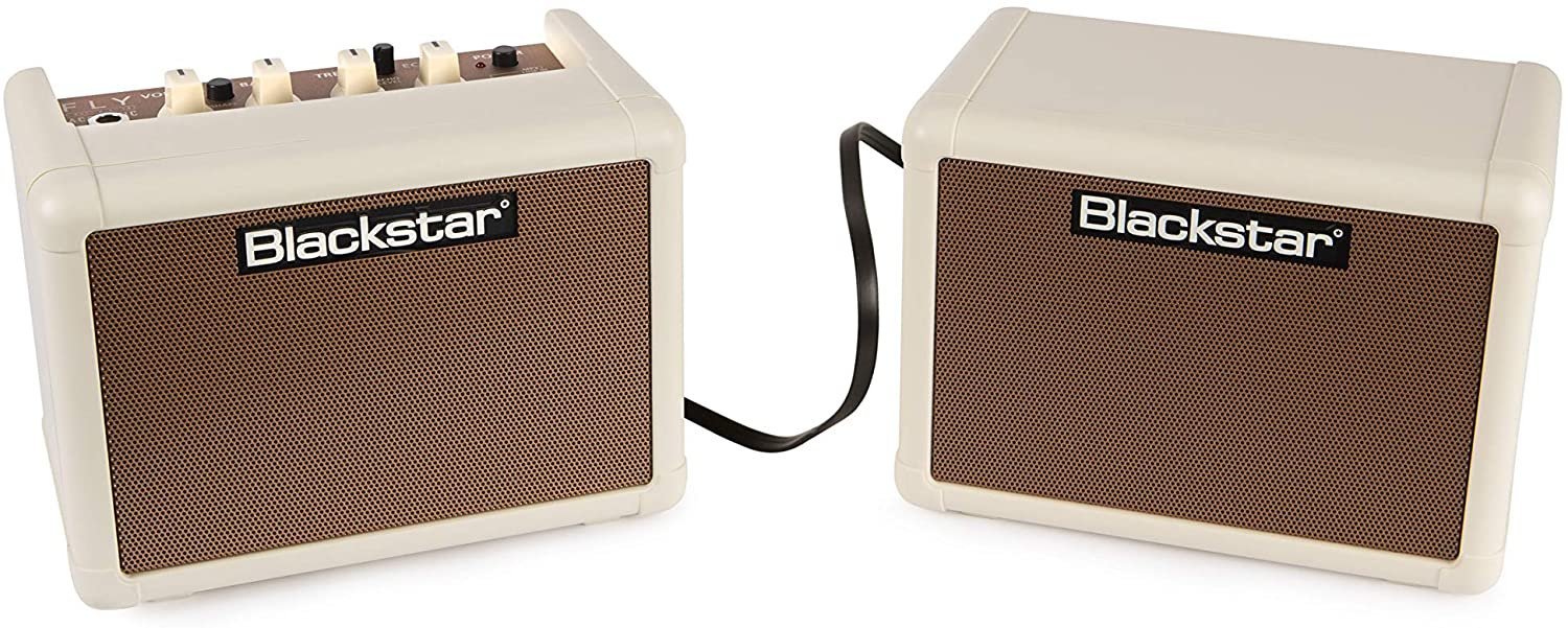 Blackstar Fly 3 Acoustic 3W 1x3 Acoustic Guitar Combo Amp and Fly 3 3W 1x3 Extension Speaker Cabinet Blonde and Tan
