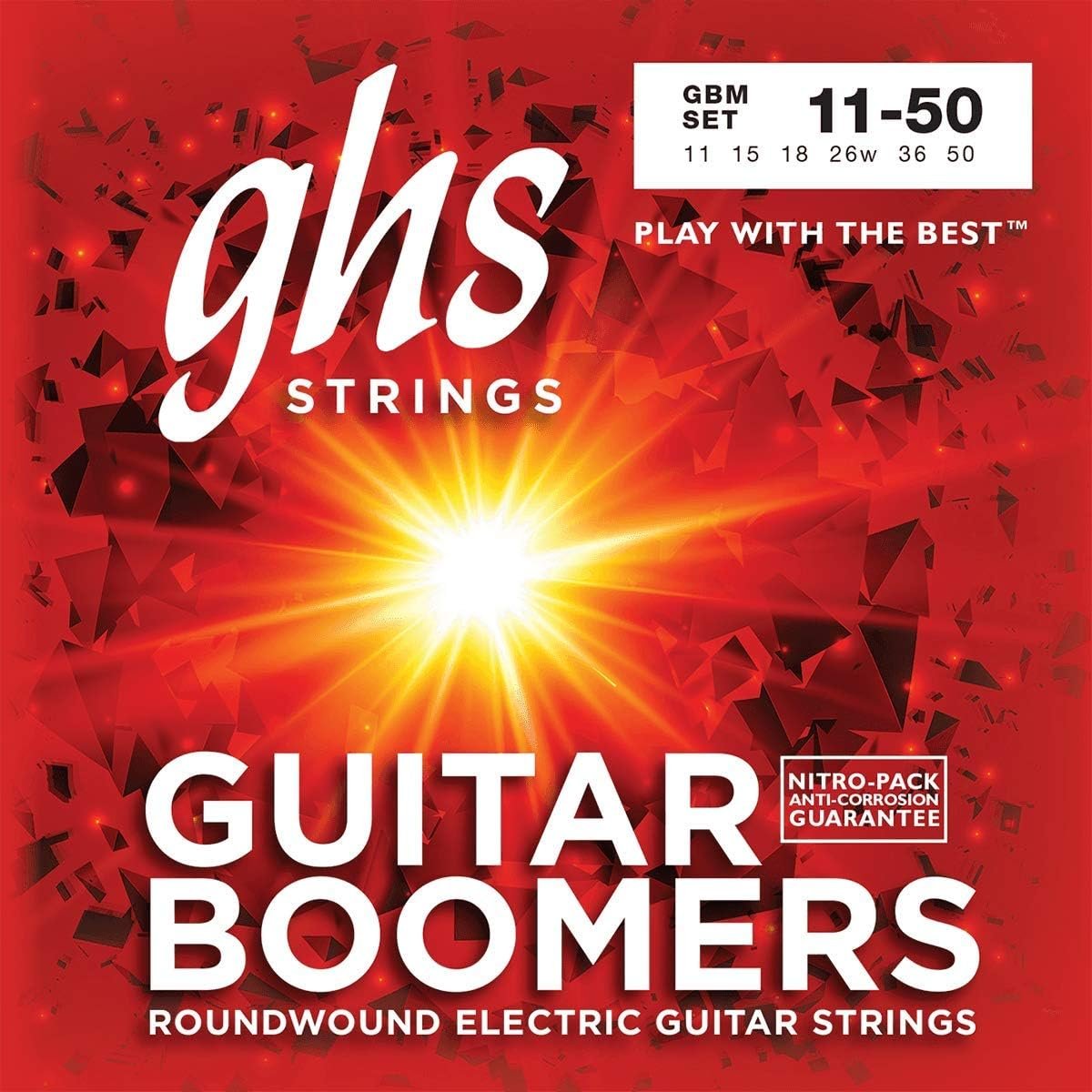 GHS Strings, Electric Guitar Strings, Guitar Boomers, Model: GBM SET, Medium Gauge, 11-50