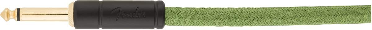 Fender Festival Hemp Instrument Cable, Straight/Angle, Green, 18.6ft
