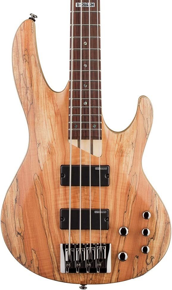 ESP LTD B-204SM Spalted Maple Bass Guitar, Natural Satin