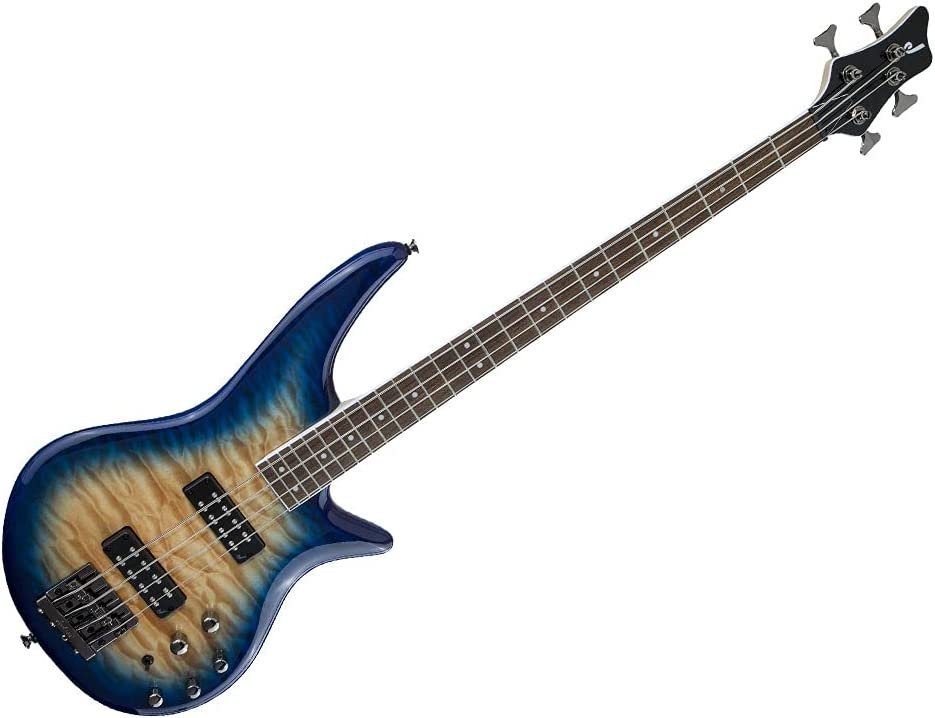 Jackson JS Series Spectra Bass JS3Q, Laurel Fingerboard, Amber Blue Burst