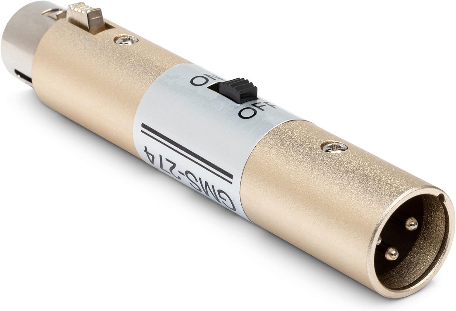 Hosa GMS-274 Microphone Power Switch, XLR3F to XLR3M Silver 10 x 1 x 4 inches