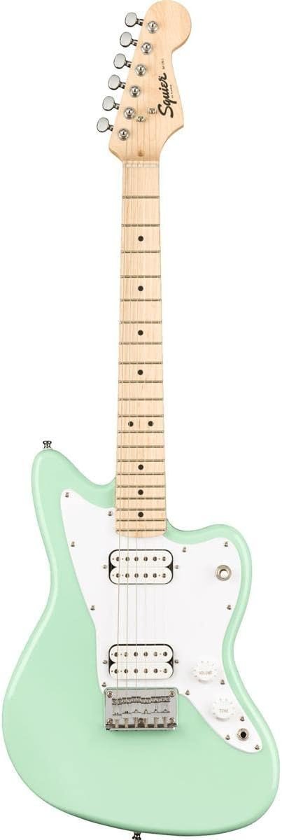 Squier Mini Jazzmaster Electric Guitar, with 2-Year Warranty, Surf Green, Maple Fingerboard