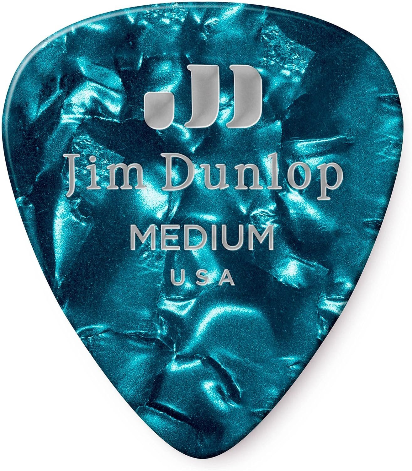 Jim Dunlop 483R11MD Turquoise Pearloid Classic Celluloid Medium Guitar Picks