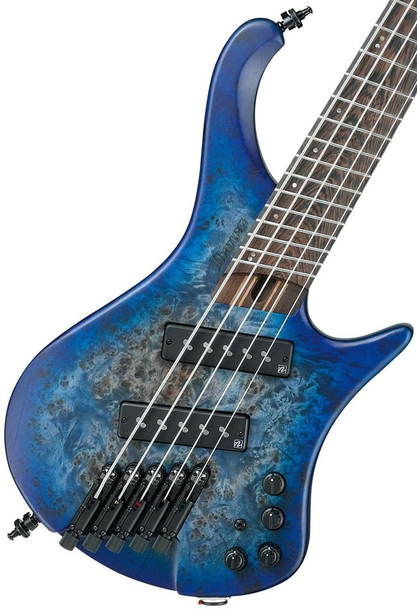 Ibanez EHB1505MS Ergonomic Headless 5-String Multiscale Bass (Pacific Blue Burst Flat)