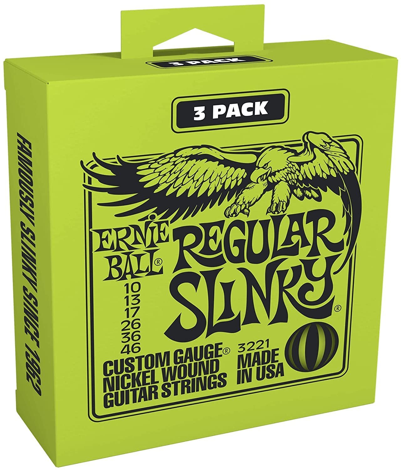 Ernie Ball Regular Slinky Electric Guitar Strings 3-Pack - 10-46 Gauge (P03221)