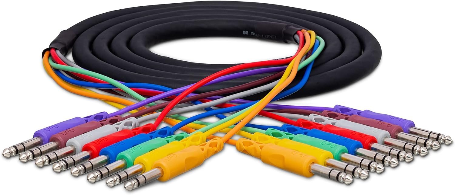 Hosa CSS-802 Balanced Snake, 1/4 in TRS to Same, 2 m