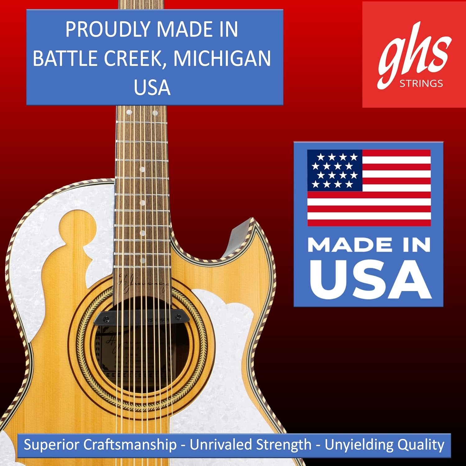 GHS Strings BSXB-10 PHOSPHOR BRONZE BAJO QUINTO Strings, Loop End