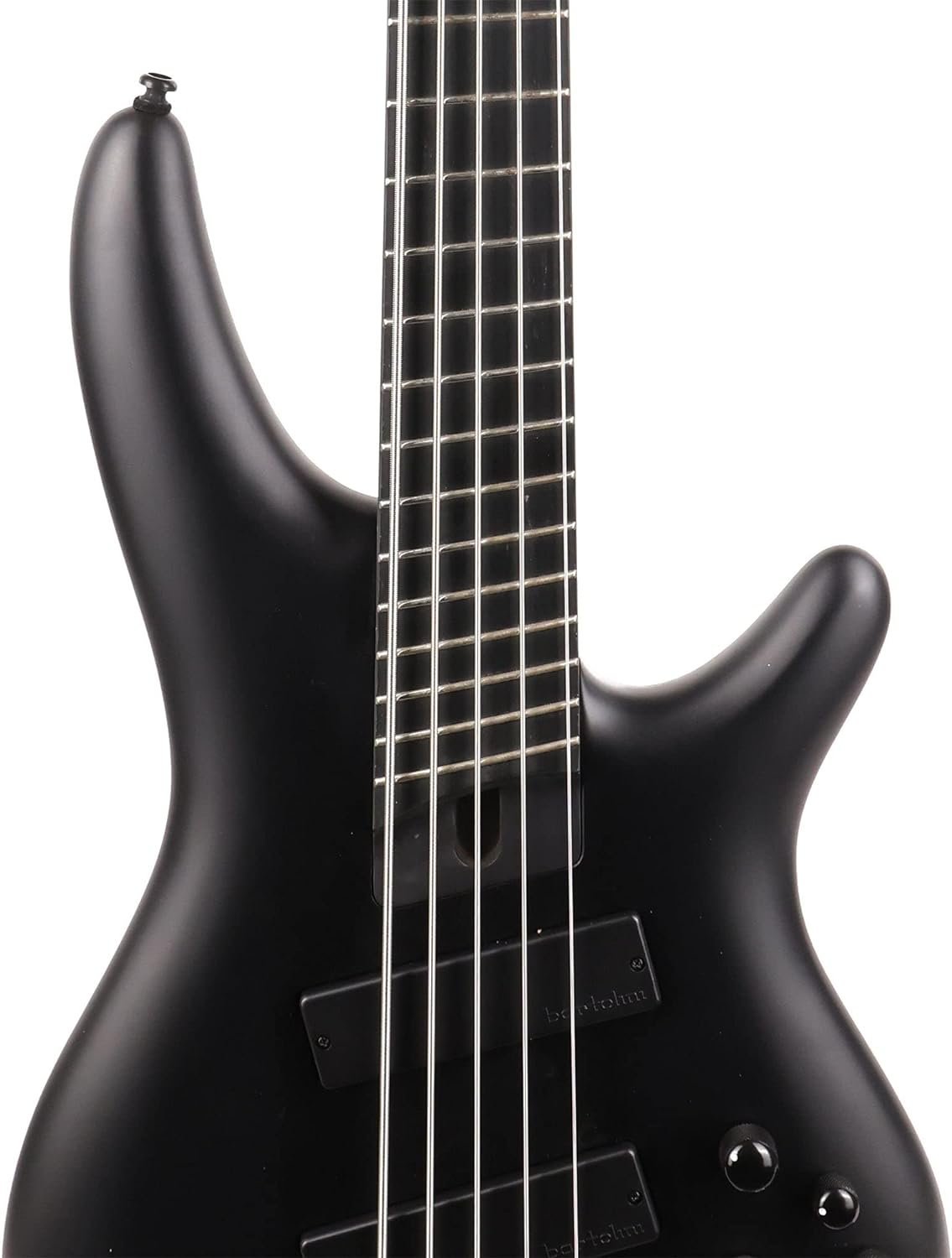 Ibanez SRMS625EXBKF SR Iron Label 5-String Multiscale Electric Bass Guitar (Right-Hand, Black Flat)